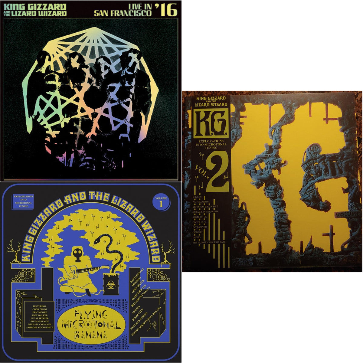 Live In San Francisco '16 (Deluxe/2LP/Fog/Sunburst Vinyl) & Flying Microtonal Banana (Randomly Colored Recycled LP Vinyl) & K.G. (X)