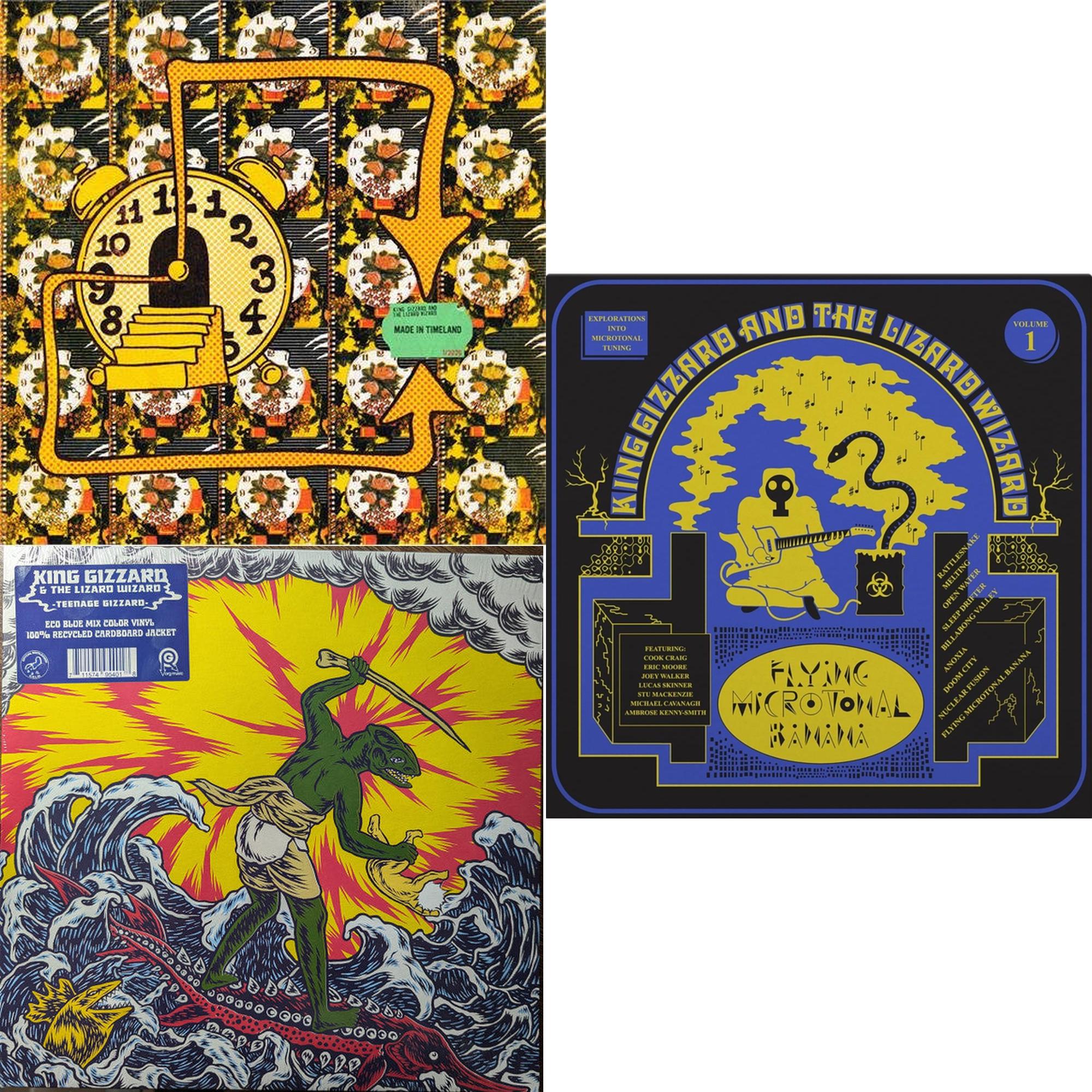 Made In Timeland & Teenage Gizzard (Blue Eco Mix LP Vinyl) & Flying Microtonal Banana (Randomly Colored Recycled LP Vinyl)