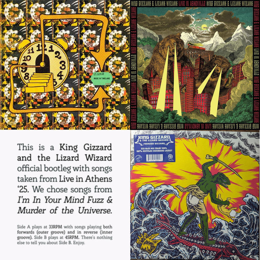 Made In Timeland & Live In Asheville '19 (Fuzz Club Official Bootleg) & Songs From I'm In Your Mind Fuzz & Murder Of The Universe Live In Athens '25 & Teenage Gizzard (Blue Eco Mix LP Vinyl)