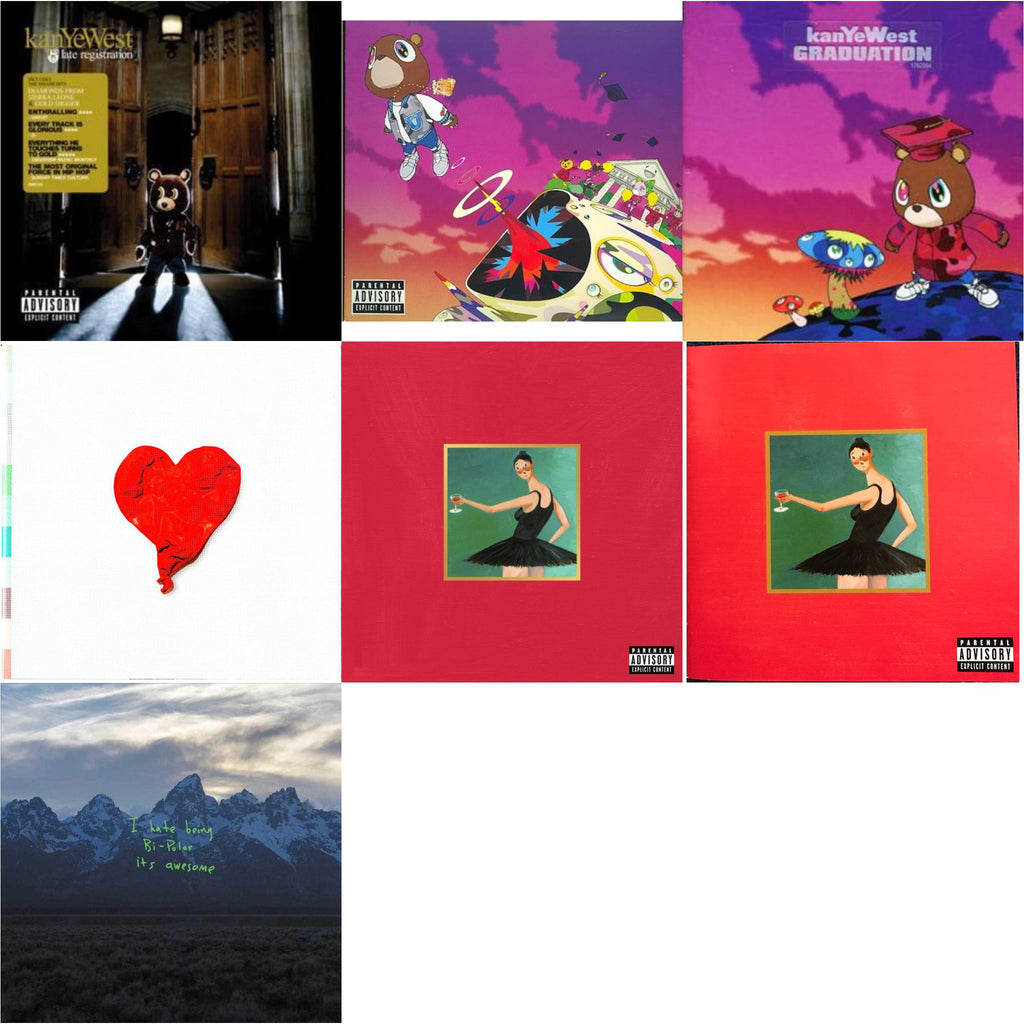 Late Registration & Graduation & Graduation & 808S & Heartbreak & My Beautiful Dark Twisted Fantasy & My Beautiful Dark Twisted Fantasy & Ye