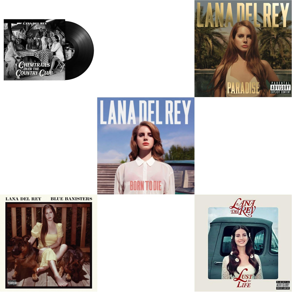 Chemtrails Over The Country Club & Blue Banisters (2LP) & Born To Die & Paradise & Lust For Life