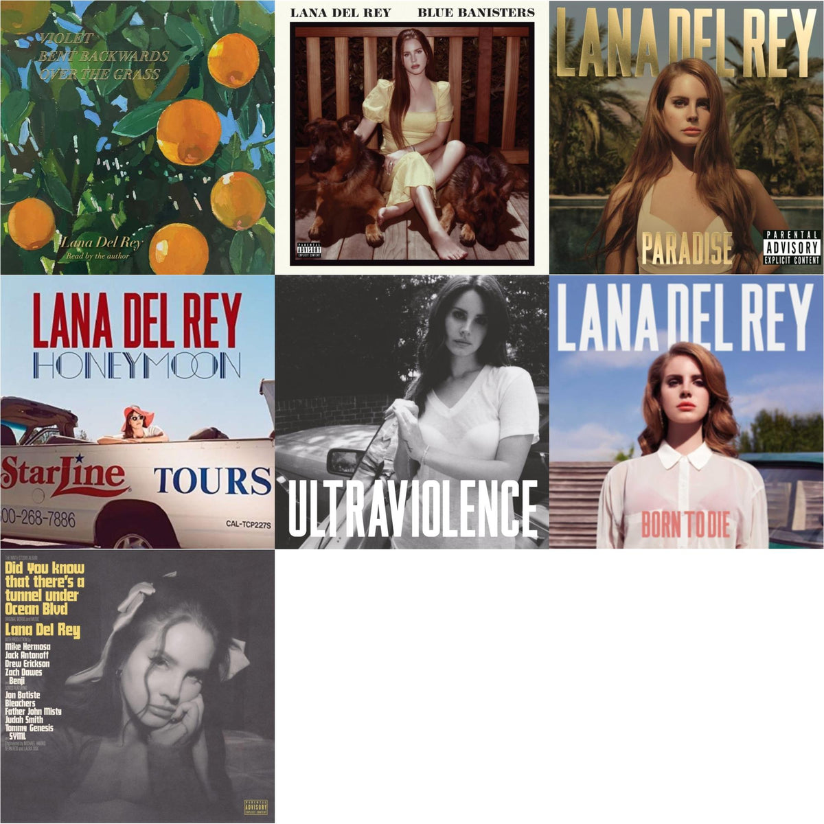 Blue Banisters (2LP) & Did You Know That There’S A Tunnel Under Ocean Blvd (X) (2LP/180G) & Violet Bent Backwards Over The Grass (180G) & Born To Die & Paradise & Ultraviolence & Honeymoon