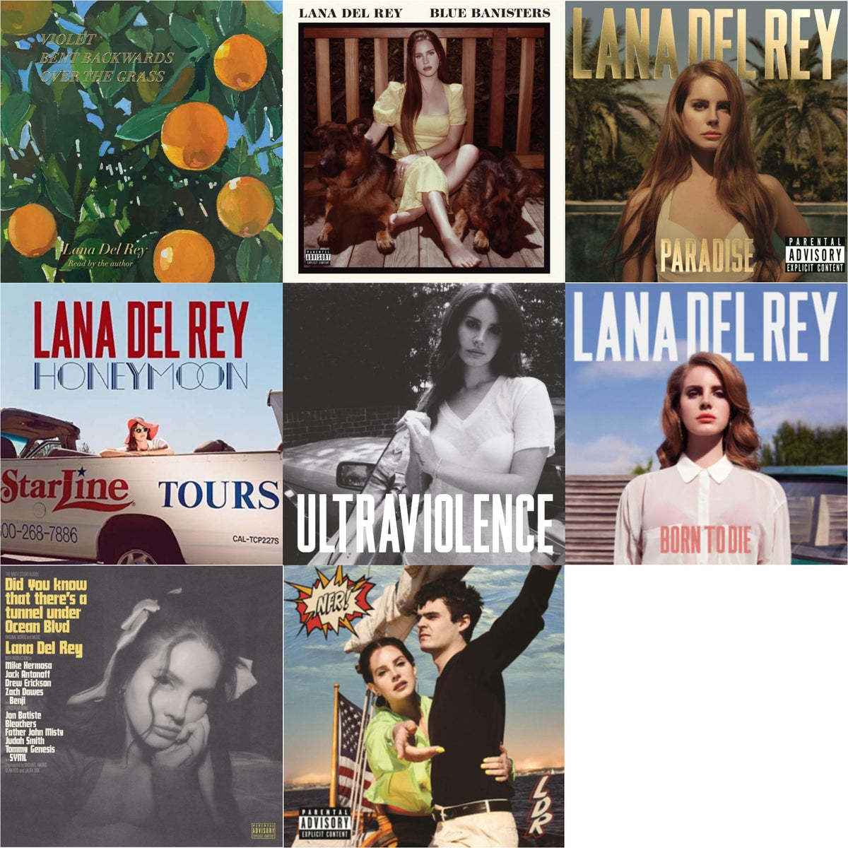 Blue Banisters (2LP) & Did You Know That There’S A Tunnel Under Ocean Blvd (X) (2LP/180G) & Violet Bent Backwards Over The Grass (180G) & Nfr! (2LP) & Born To Die & Paradise & Ultraviolence & Honeymoon