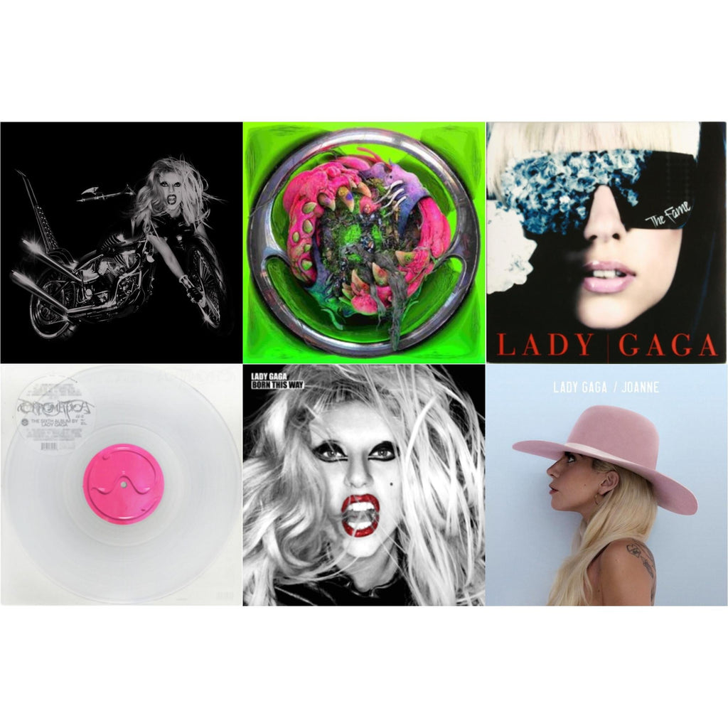 Born This Way - The Tenth Anniversary (3LP) & Dawn Of Chromatica (Clear LP Vinyl) & Chromatica (Milky Clear LP Vinyl) & Fame & Born This Way & Joanne