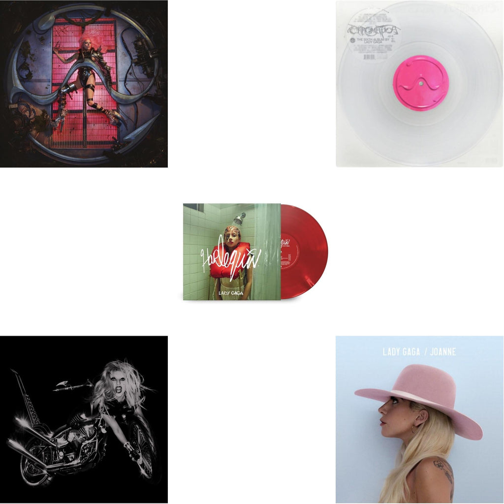 Chromatica (180G) & Born This Way - The Tenth Anniversary (3LP) & Harlequin (Red LP Vinyl) & Chromatica (Milky Clear LP Vinyl) & Joanne