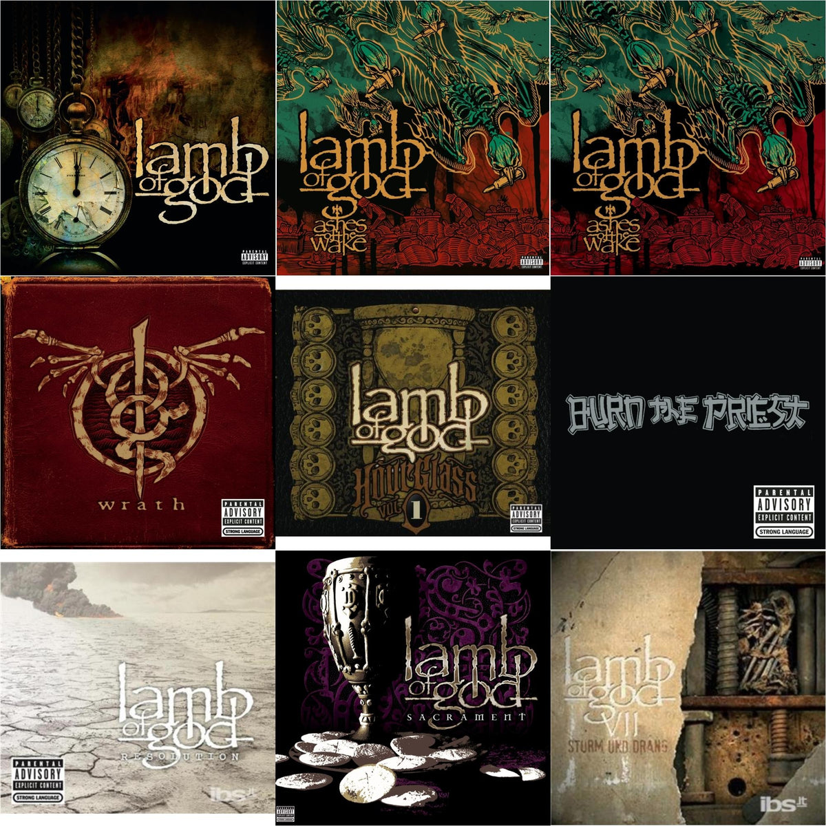 Lamb Of God & Ashes Of The Wake (20Th Anniversary) (2CD) & Ashes Of The Wake & Wrath & Hourglass Vol.1: Underground Years & Burn The Priest & Resolution & Sacrament (Explicit) & Vii: Sturm Und Drang (X)