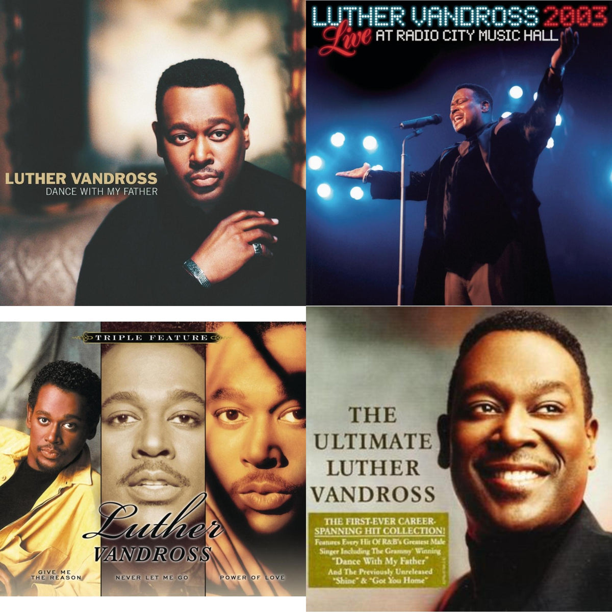 This is a 4 CD SKU bundle.
1.This CD is brand new.Format: CDThis item's title is: Dance With My FatherArtist: Luther VandrossBarcode: 886919844429Release Date: 4/1/2012
2.This CD is brand new.