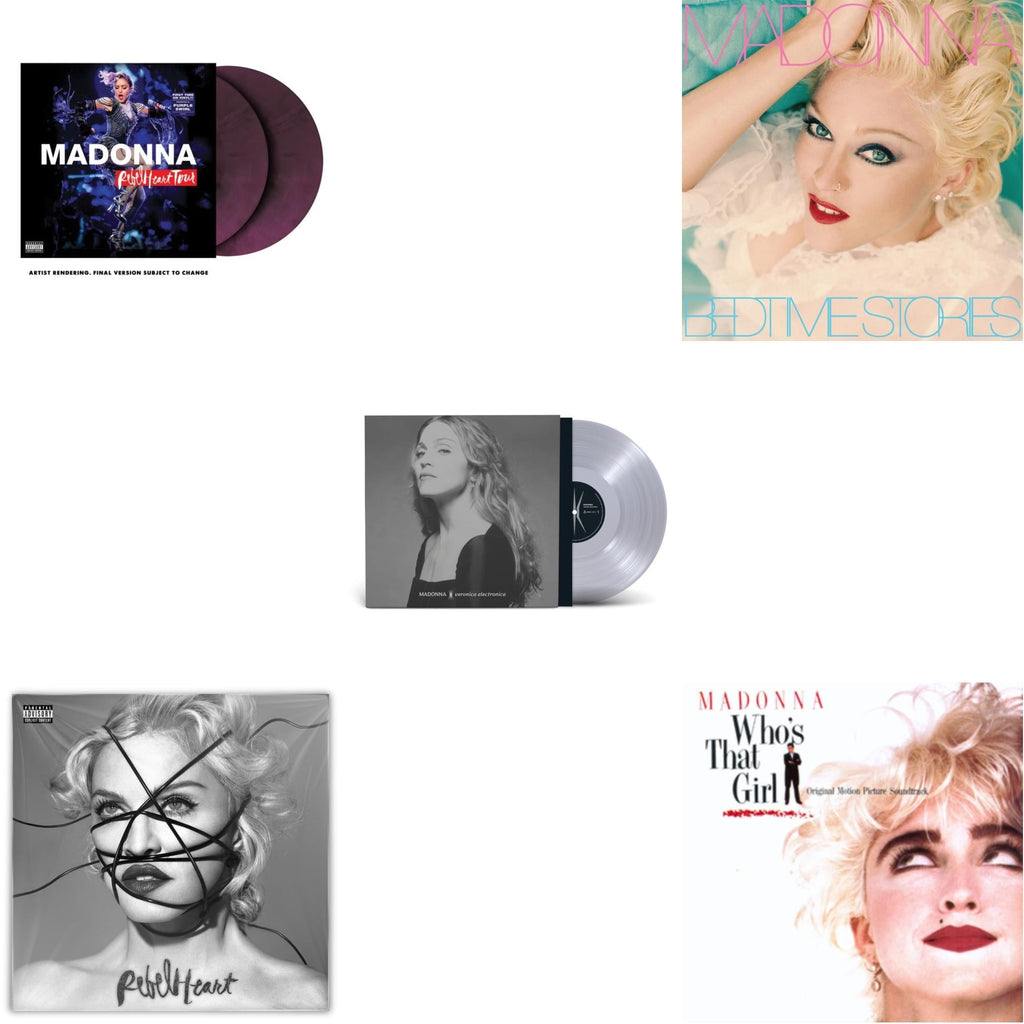 Rebel Heart Tour (X) (Purple Galaxy Swirl Vinyl/2LP) & Rebel Heart & Veronica Electronica (Clear LP Vinyl) & Bedtime Stories (The Silver Collection) (Silver LP Vinyl) & Who's That Girl Ost (Back 2 The 80S) (I)