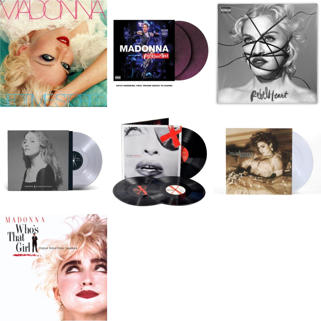 Bedtime Stories (180G) & Rebel Heart Tour (X) (Purple Galaxy Swirl Vinyl/2LP) & Rebel Heart & Veronica Electronica (Clear LP Vinyl) & Madame X (Live) (3LP) & Like A Virgin (Clear LP Vinyl) & Who's That Girl Ost (Back 2 The 80S) (I)