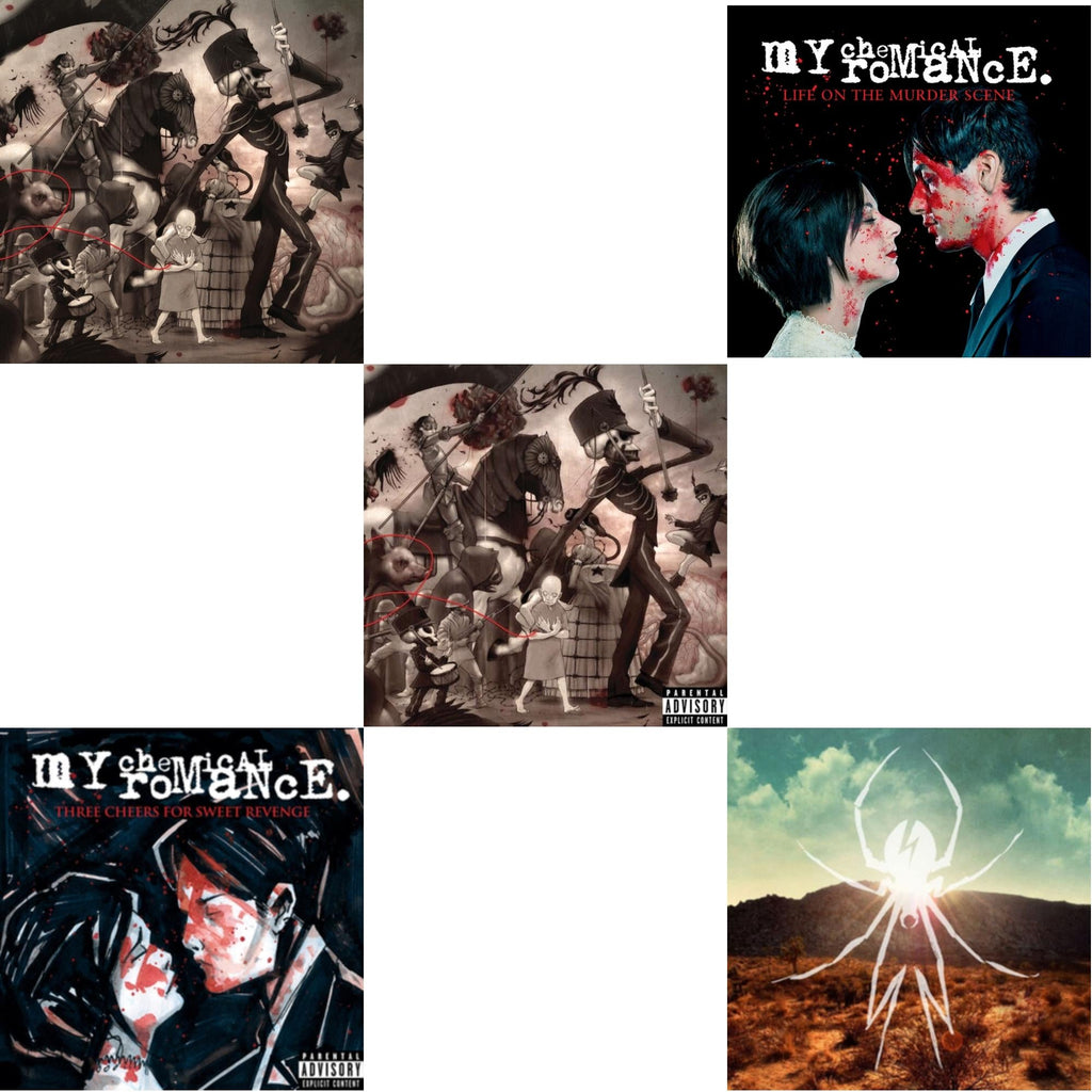 This is a 5 LP Vinyl SKU bundle.
1.This LP Vinyl is brand new.Format: LP VinylMusic Style: EmoThis item's title is: Black Parade (X) (Picture Disc)Artist: My Chemical RomanceLabel: REPRISEBarcode: 093624905585Release Date: 9/28/2018
2.This LP Vinyl is brand new.