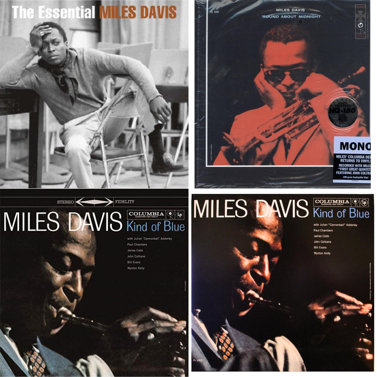 Kind Of Blue (180G) & Round About Midnight (180G/Mono) & Kind Of Blue (Mono) & Essential Miles Davis (2LP)