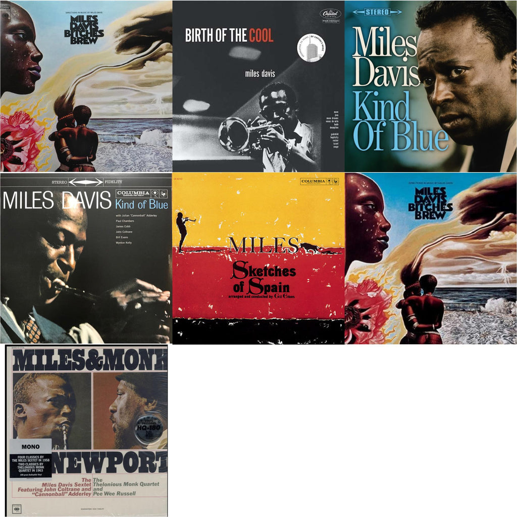 Bitches Brew (2LP/140G) & Birth Of The Cool & Kind Of Blue (Crystal Clear & Solid Blue Mixed LP Vinyl) & Kind Of Blue (180G) & Sketches Of Spain (Mono) & Bitches Brew & Miles & Monk At Newport (Mono)