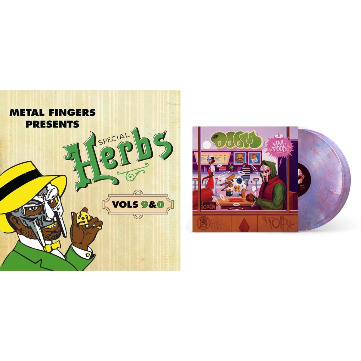 Metal Fingers Presents: Special Herbs Vol. 9 & 0 (2LP/Evergreen Vinyl) & Mm..Food (20Th Anniversary/2LP/Sweet Tart Vinyl)