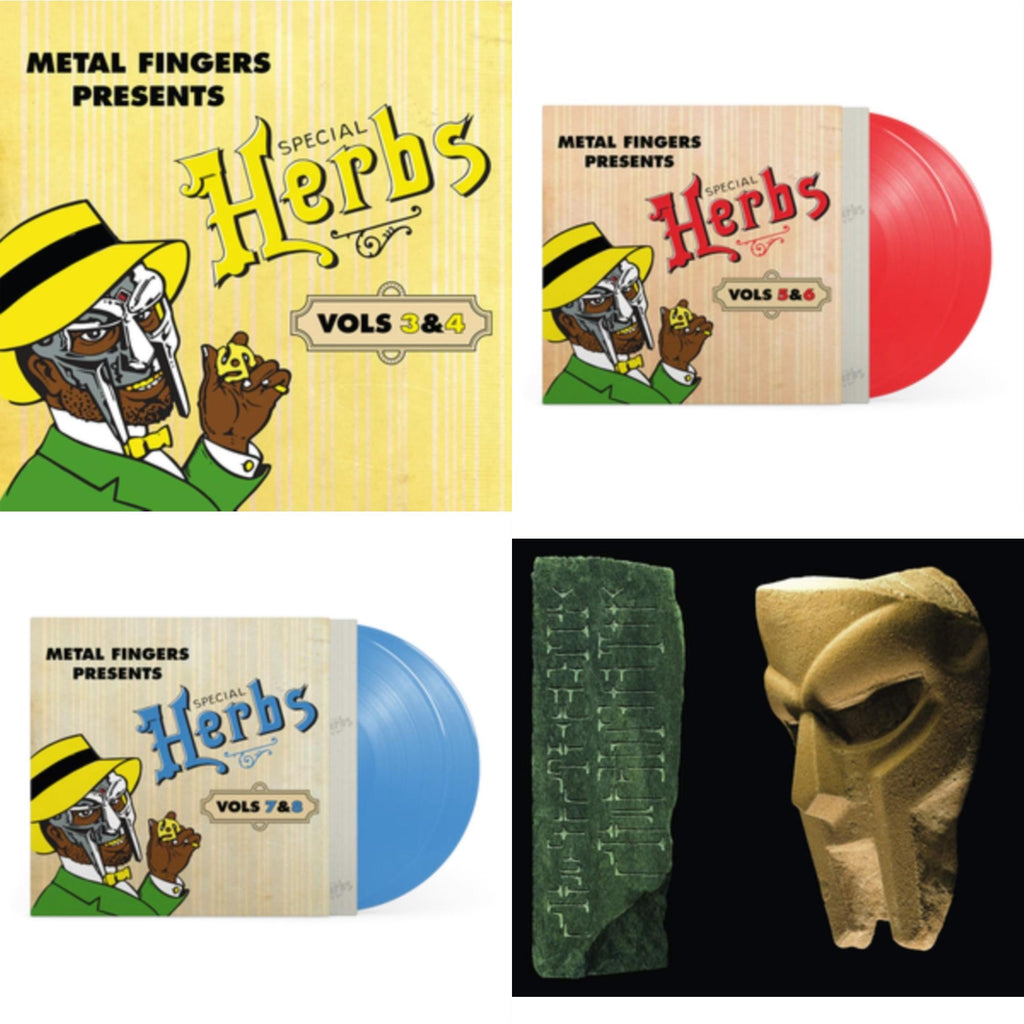Metal Fingers Presents: Special Herbs Vol. 3 & 4 (2LP/Lemon Yellow Vinyl) & Metal Fingers Presents: Special Herbs Vol. 5 & 6 (2LP/Apple Red Vinyl) & Metal Fingers Presents: Special Herbs Vol. 7 & 8 (2LP/Sly Blue Vinyl) & Born Like This (2LP)