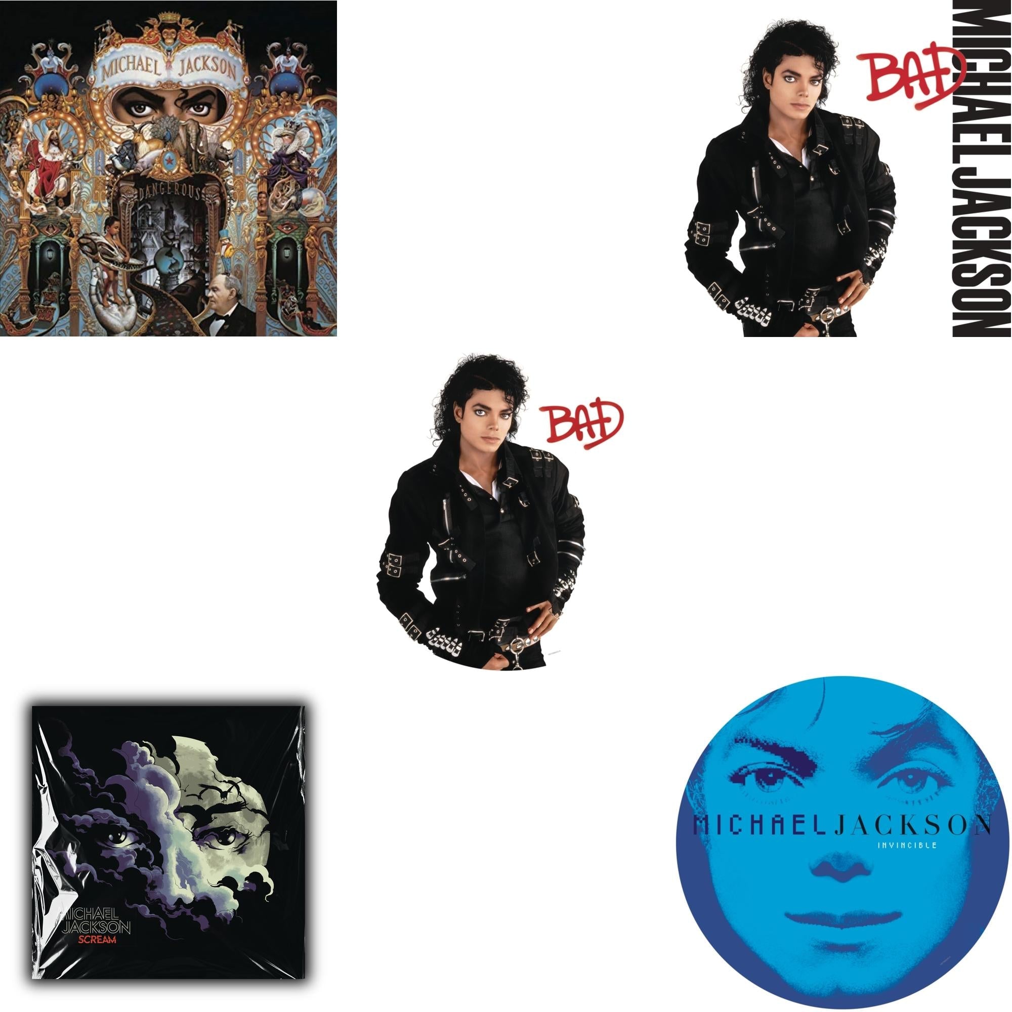 Bad (Picture Disc) & Invincible (2LP/Picture Disc) & Dangerous (180G/2LP) & Bad (140G/Gatefold) & Michael Jackson - Scream (2LP) (New LP Vinyl)