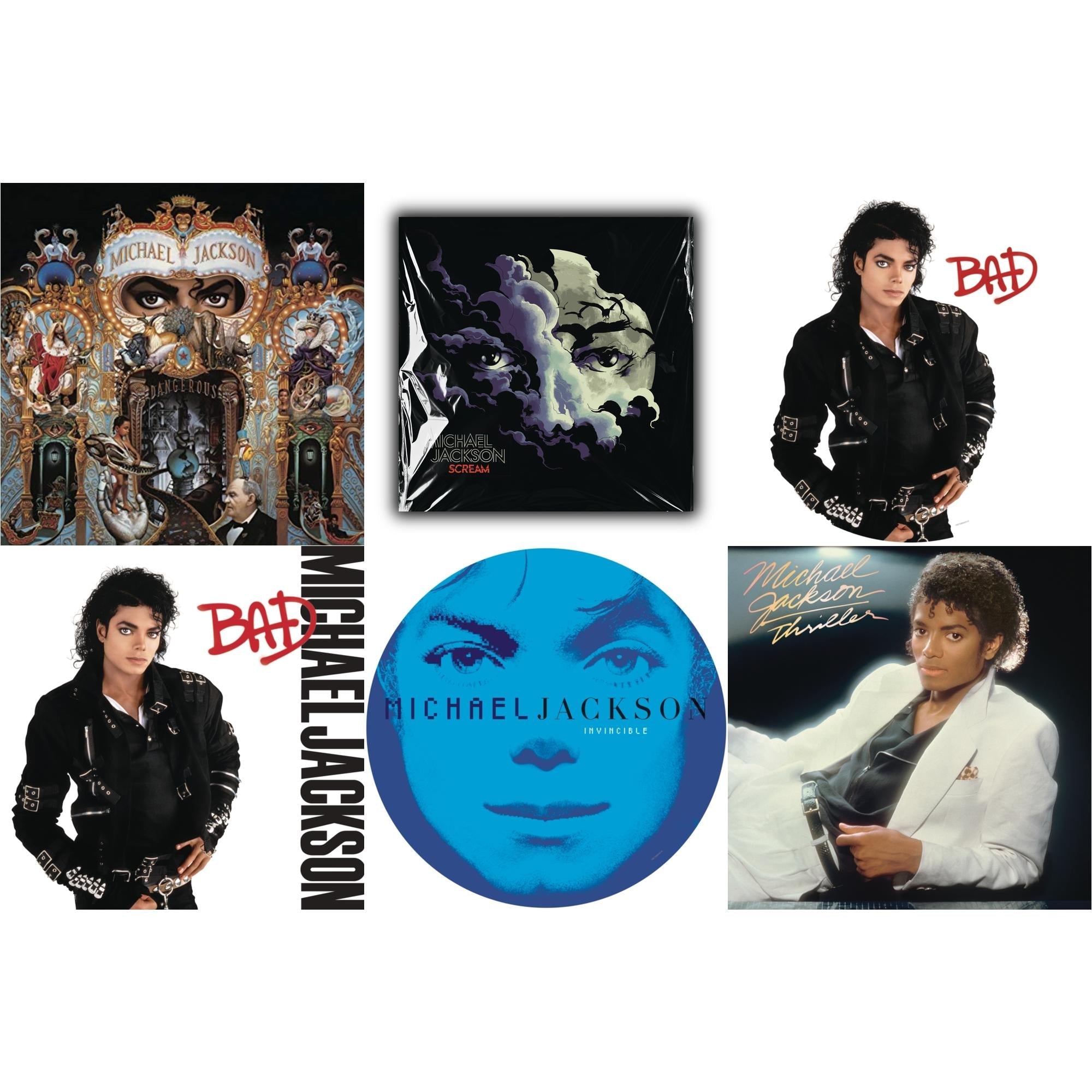 Bad (Picture Disc) & Invincible (2LP/Picture Disc) & Dangerous (180G/2LP) & Thriller (140G/Gatefold) & Bad (140G/Gatefold) & Michael Jackson - Scream (2LP) (New LP Vinyl)