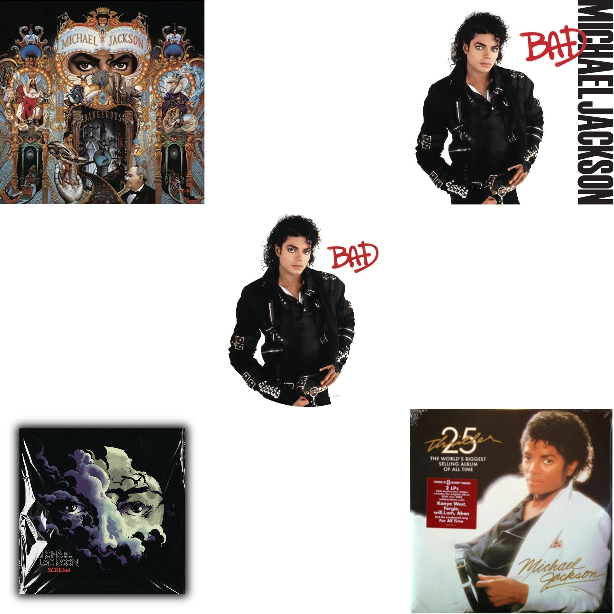 Bad (Picture Disc) & Thriller (25Th Anniversary Edition/2LP/180G/Gatefold) & Dangerous (180G/2LP) & Bad (140G/Gatefold) & Michael Jackson - Scream (2LP) (New LP Vinyl)