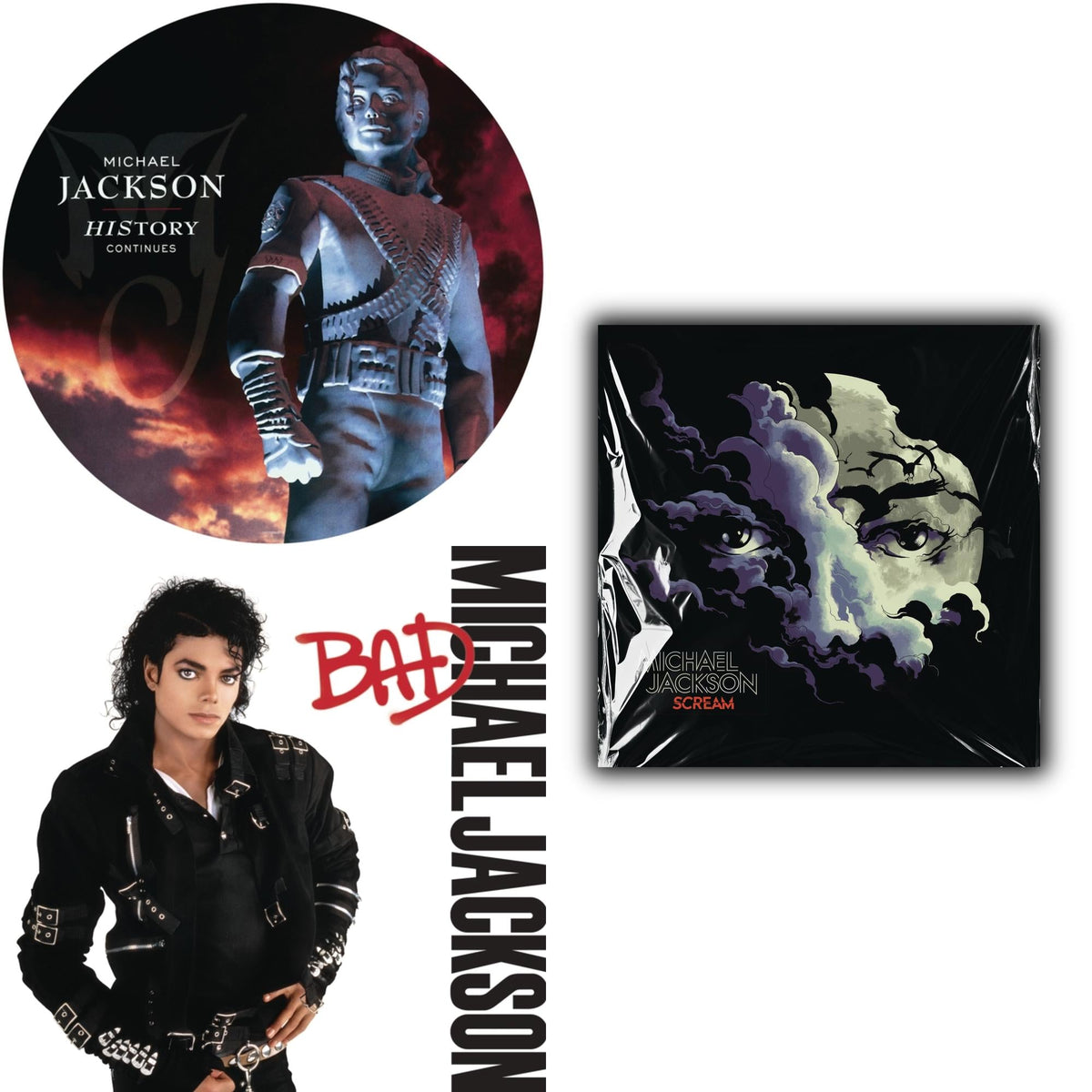 History: Continues (2LP/Picture Disc) & Bad (140G/Gatefold) & Michael Jackson - Scream (2LP) (New LP Vinyl)