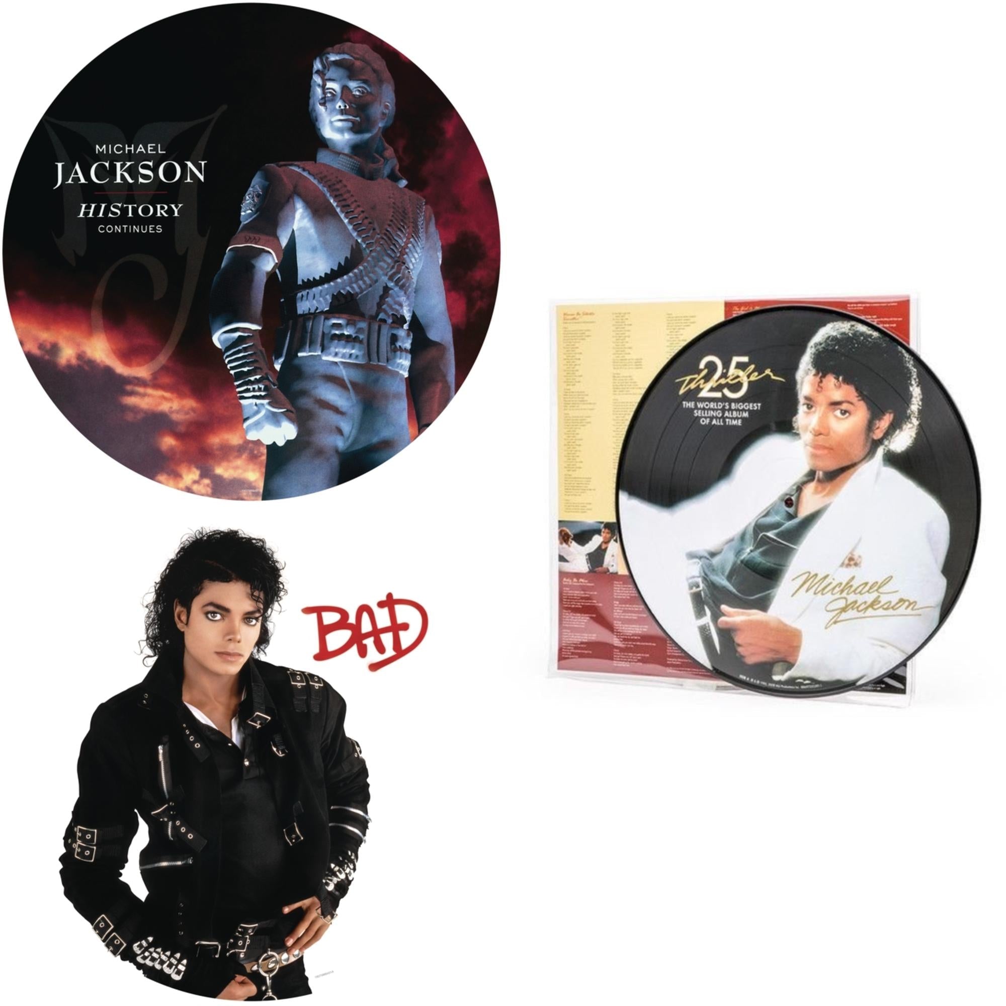 Bad (Picture Disc) & History: Continues (2LP/Picture Disc) & Thriller (Picture Disc)