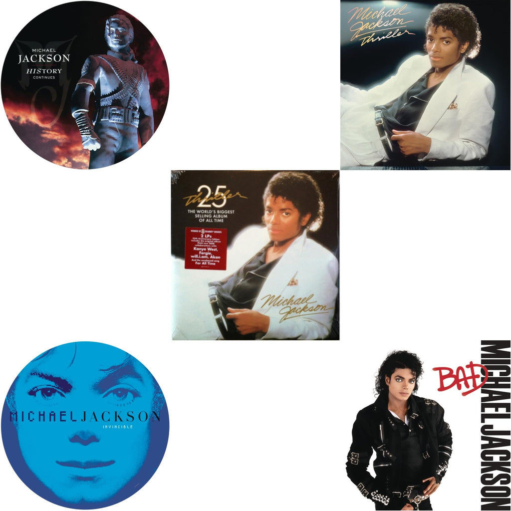 History: Continues (2LP/Picture Disc) & Invincible (2LP/Picture Disc) & Thriller (25Th Anniversary Edition/2LP/180G/Gatefold) & Thriller (140G/Gatefold) & Bad (140G/Gatefold)