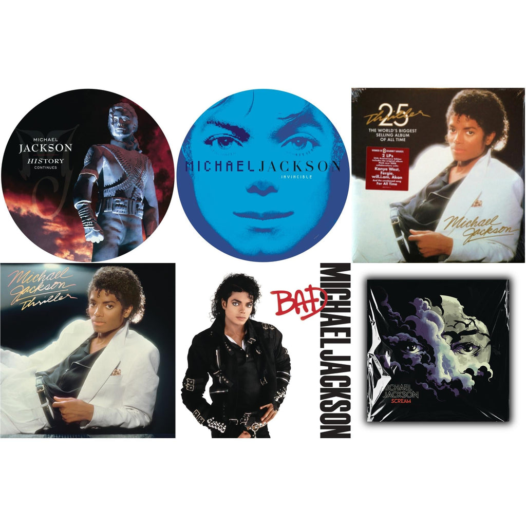 History: Continues (2LP/Picture Disc) & Invincible (2LP/Picture Disc) & Thriller (25Th Anniversary Edition/2LP/180G/Gatefold) & Thriller (140G/Gatefold) & Bad (140G/Gatefold) & Michael Jackson - Scream (2LP) (New LP Vinyl)