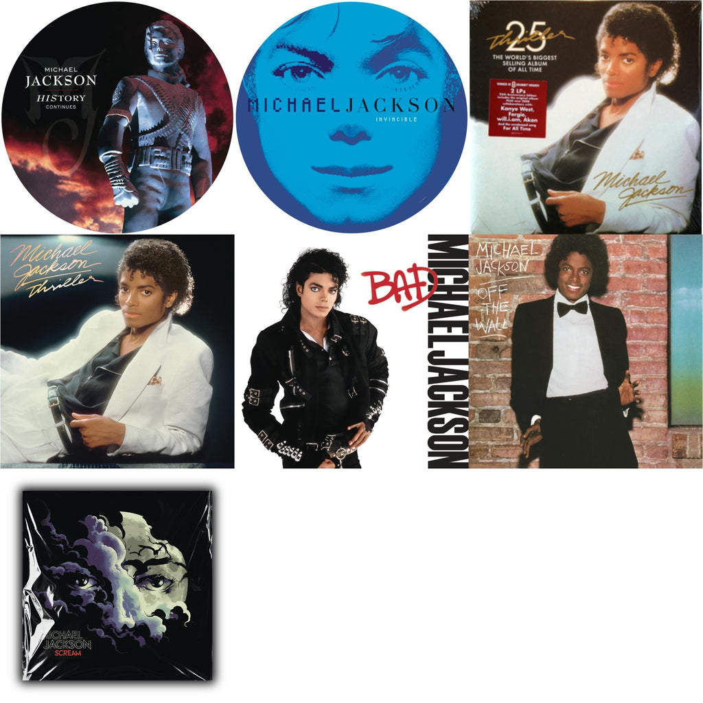 History: Continues (2LP/Picture Disc) & Invincible (2LP/Picture Disc) & Thriller (25Th Anniversary Edition/2LP/180G/Gatefold) & Thriller (140G/Gatefold) & Bad (140G/Gatefold) & Off The Wall (140G/Gatefold) & Michael Jackson - Scream (2LP) (New LP Vinyl)