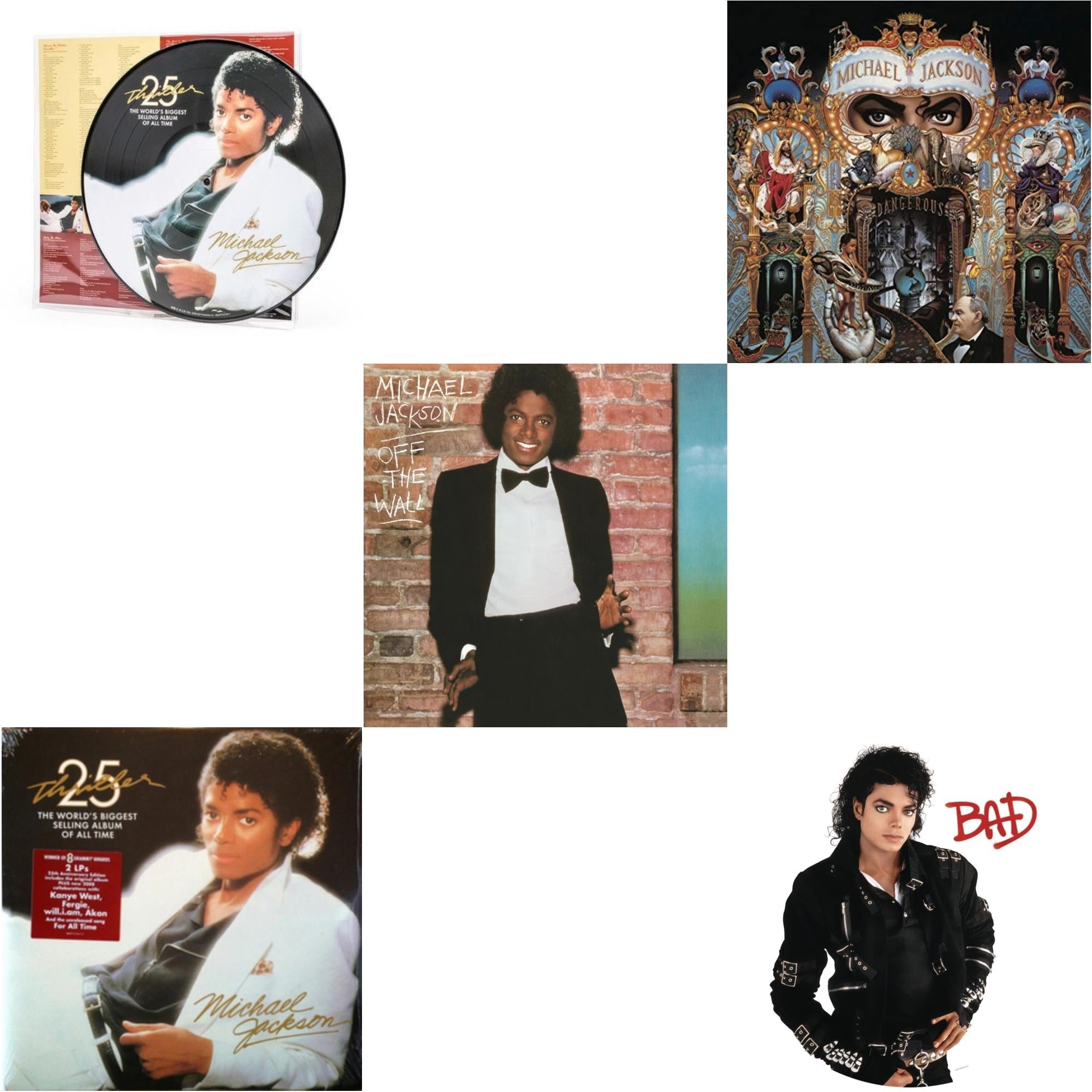 Bad (Picture Disc) & Thriller (25Th Anniversary Edition/2LP/180G/Gatefold) & Thriller (Picture Disc) & Dangerous (180G/2LP) & Off The Wall (140G/Gatefold)