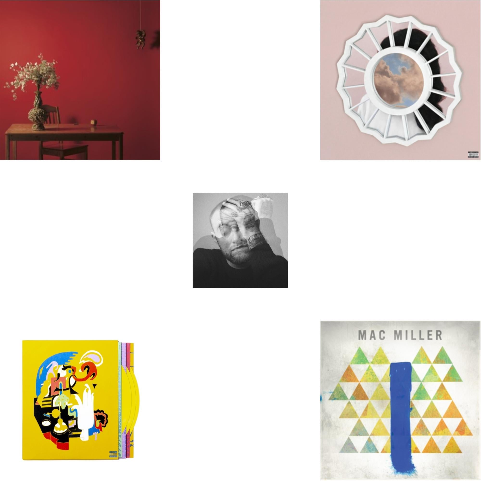 This is a 5 LP Vinyl SKU bundle.
1.This LP Vinyl is brand new.Format: LP VinylMusic Style: Cloud RapThis item's title is: Faces (3LP/Yellow Vinyl)Artist: Mac MillerLabel: WARNER BROS.Barcode: 093624881391Release Date: 10/15/2021
2.This LP Vinyl is brand new.