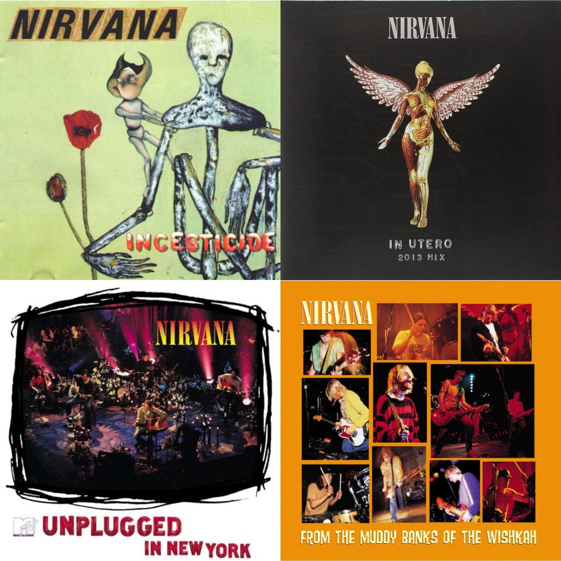 This is a 4 LP Vinyl SKU bundle.
1.This LP Vinyl is brand new.Format: LP VinylMusic Style: GrungeThis item's title is: Incesticide (20Th Anniversary 45RPM Edition)Artist: NirvanaLabel: GEFFENBarcode: 602537204830Release Date: 1/13/2017
2.This LP Vinyl is brand new.