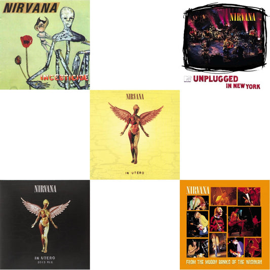 This is a 5 LP Vinyl SKU bundle.
1.This LP Vinyl is brand new.Format: LP VinylMusic Style: GrungeThis item's title is: Incesticide (20Th Anniversary 45RPM Edition)Artist: NirvanaLabel: GEFFENBarcode: 602537204830Release Date: 1/13/2017
2.This LP Vinyl is brand new.