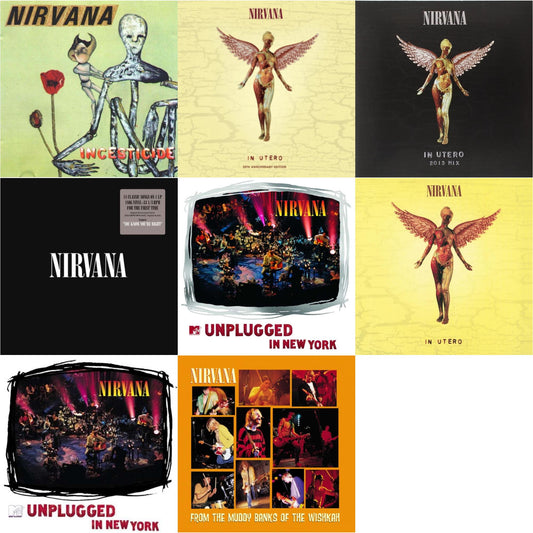 This is a 8 LP Vinyl SKU bundle.
1.This LP Vinyl is brand new.Format: LP VinylMusic Style: GrungeThis item's title is: Incesticide (20Th Anniversary 45RPM Edition)Artist: NirvanaLabel: GEFFENBarcode: 602537204830Release Date: 1/13/2017
2.This LP Vinyl is brand new.