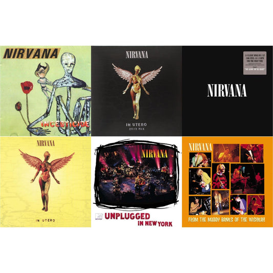 This is a 6 LP Vinyl SKU bundle.
1.This LP Vinyl is brand new.Format: LP VinylMusic Style: GrungeThis item's title is: Incesticide (20Th Anniversary 45RPM Edition)Artist: NirvanaLabel: GEFFENBarcode: 602537204830Release Date: 1/13/2017
2.This LP Vinyl is brand new.