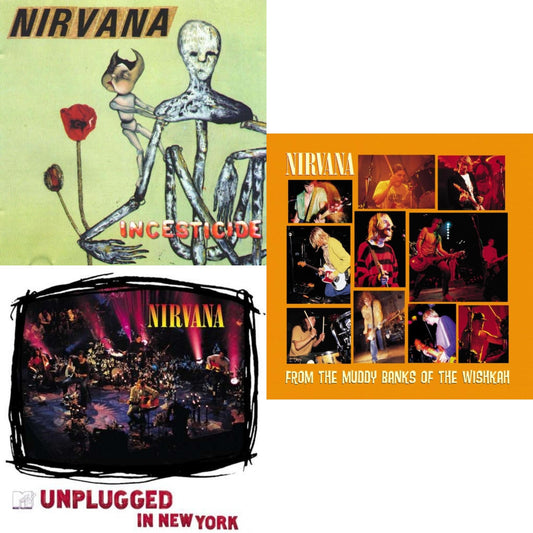 This is a 3 LP Vinyl SKU bundle.
1.This LP Vinyl is brand new.Format: LP VinylMusic Style: GrungeThis item's title is: Incesticide (20Th Anniversary 45RPM Edition)Artist: NirvanaLabel: GEFFENBarcode: 602537204830Release Date: 1/13/2017
2.This LP Vinyl is brand new.