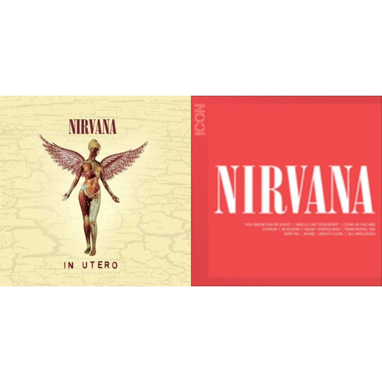 This is a 2 CD SKU bundle.
1.This CD is brand new.Format: CDMusic Style: GrungeThis item's title is: IconArtist: NirvanaLabel: GEFFENBarcode: 602527473260Release Date: 8/31/2010
2.This CD is brand new.