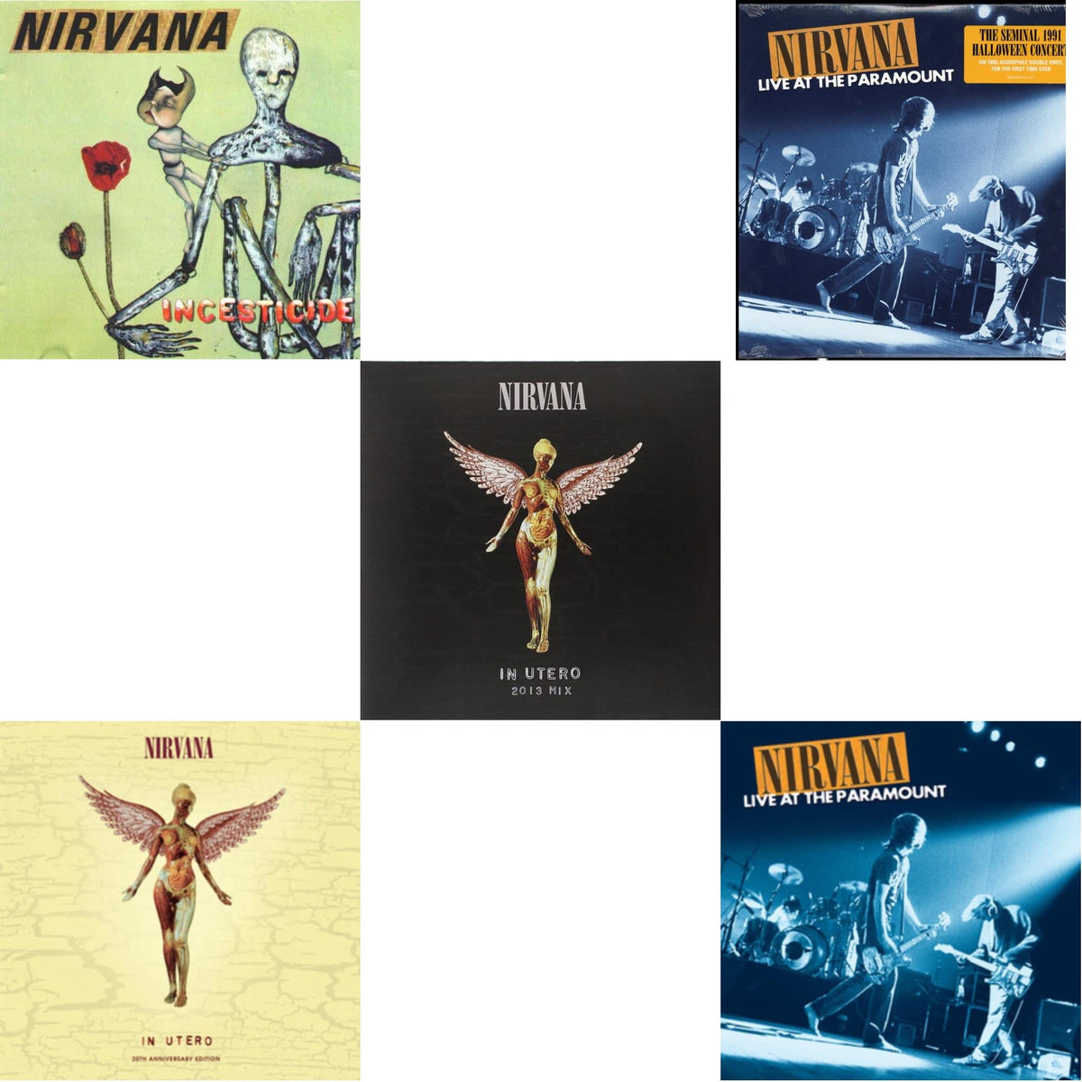 Incesticide (20Th Anniversary 45RPM Edition) & In Utero & In Utero: 2013 Mix (2LP) & Live At The Paramount (2 LP/180G) & Live At The Paramount (Transparent Orange Vinyl/2LP)