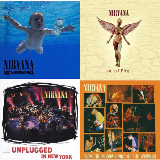 This is a 4 CD SKU bundle.
1.This CD is brand new.Format: CDMusic Style: GrungeThis item's title is: NevermindArtist: NirvanaLabel: GEFFENBarcode: 602527779089Release Date: 9/27/2011
2.This CD is brand new.