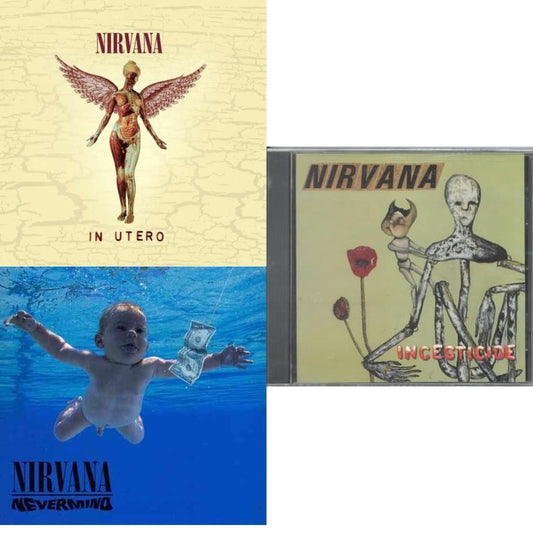 This is a 3 CD SKU bundle.
1.This CD is brand new.Format: CDMusic Style: GrungeThis item's title is: NevermindArtist: NirvanaLabel: GEFFENBarcode: 602527779089Release Date: 9/27/2011
2.This CD is brand new.