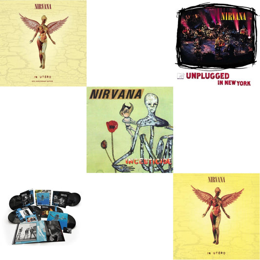 This is a 5 LP Vinyl SKU bundle.
1.This LP Vinyl is brand new.Format: LP VinylMusic Style: GrungeThis item's title is: In UteroArtist: NirvanaLabel: Universal Music GroupBarcode: 602537483464Release Date: 9/24/2013
2.This LP Vinyl is brand new.