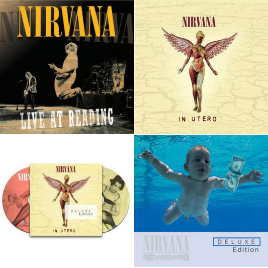 This is a 4 CD SKU bundle.
1.This CD is brand new.Format: CDMusic Style: Alternative RockThis item's title is: Live At ReadingArtist: NirvanaLabel: DGCBarcode: 602527203676Release Date: 11/3/2009
2.This CD is brand new.