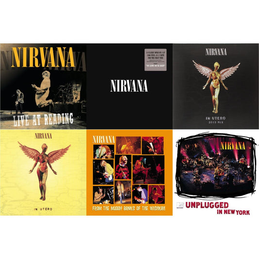 This is a 6 LP Vinyl SKU bundle.
1.This LP Vinyl is brand new.Format: LP VinylMusic Style: EurodanceThis item's title is: Live At ReadingArtist: NirvanaLabel: GEFFENBarcode: 602527212173Release Date: 12/21/2009
2.This LP Vinyl is brand new.