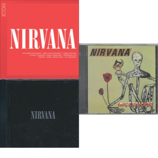 This is a 3 CD SKU bundle.
1.This CD is brand new.Format: CDMusic Style: GrungeThis item's title is: IconArtist: NirvanaLabel: GEFFENBarcode: 602527473260Release Date: 8/31/2010
2.This CD is brand new.