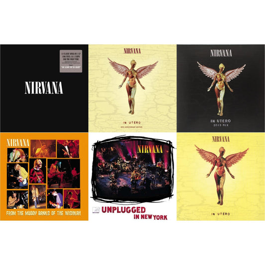 This is a 6 LP Vinyl SKU bundle.
1.This LP Vinyl is brand new.Format: LP VinylMusic Style: GrungeThis item's title is: In UteroArtist: NirvanaLabel: Universal Music GroupBarcode: 602537483464Release Date: 9/24/2013
2.This LP Vinyl is brand new.