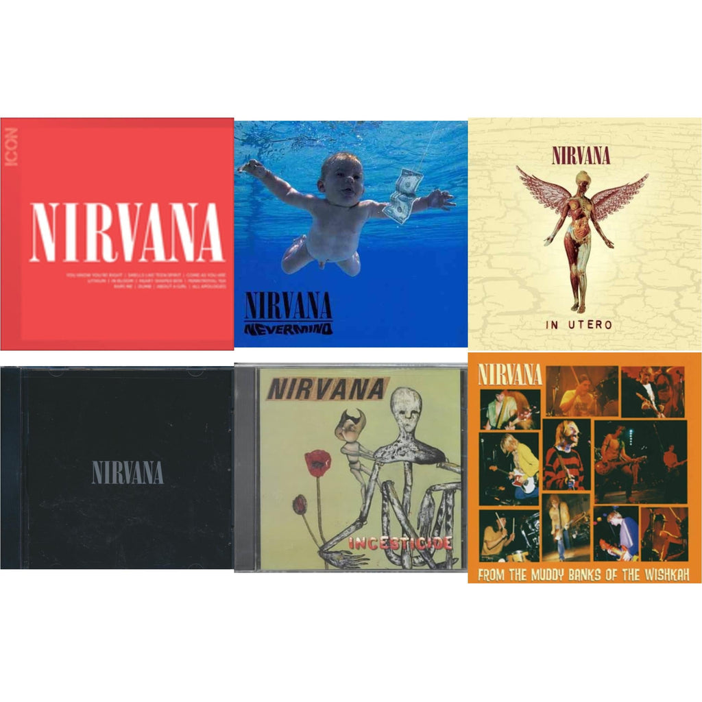 This is a 6 CD SKU bundle.
1.This CD is brand new.Format: CDMusic Style: GrungeThis item's title is: IconArtist: NirvanaLabel: GEFFENBarcode: 602527473260Release Date: 8/31/2010
2.This CD is brand new.