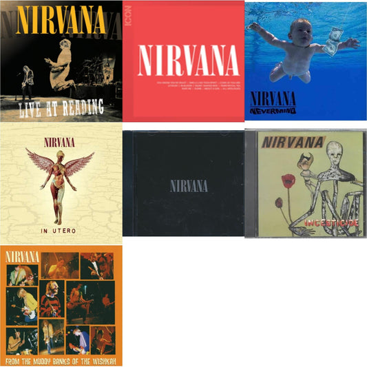 This is a 7 CD SKU bundle.
1.This CD is brand new.Format: CDMusic Style: Alternative RockThis item's title is: Live At ReadingArtist: NirvanaLabel: DGCBarcode: 602527203676Release Date: 11/3/2009
2.This CD is brand new.