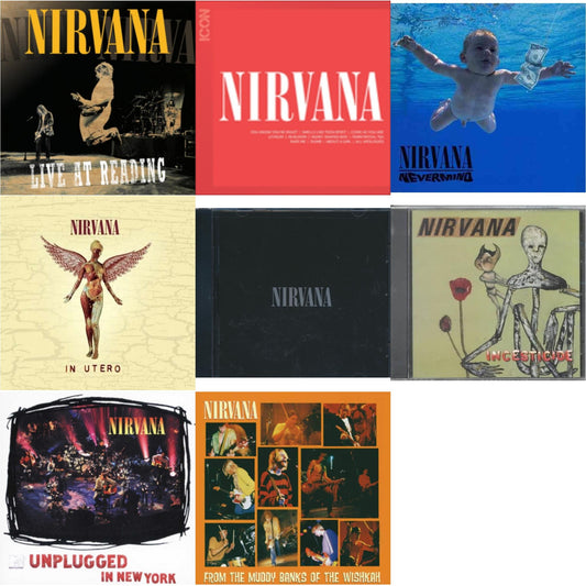 This is a 8 CD SKU bundle.
1.This CD is brand new.Format: CDMusic Style: Alternative RockThis item's title is: Live At ReadingArtist: NirvanaLabel: DGCBarcode: 602527203676Release Date: 11/3/2009
2.This CD is brand new.