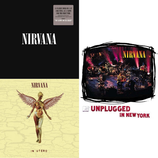 This is a 3 LP Vinyl SKU bundle.
1.This LP Vinyl is brand new.Format: LP VinylMusic Style: GrungeThis item's title is: In Utero (30Th Anniversary) (LP/10 Inch)Artist: NirvanaLabel: GEFFENBarcode: 602455178589Release Date: 10/27/2023
2.This LP Vinyl is brand new.