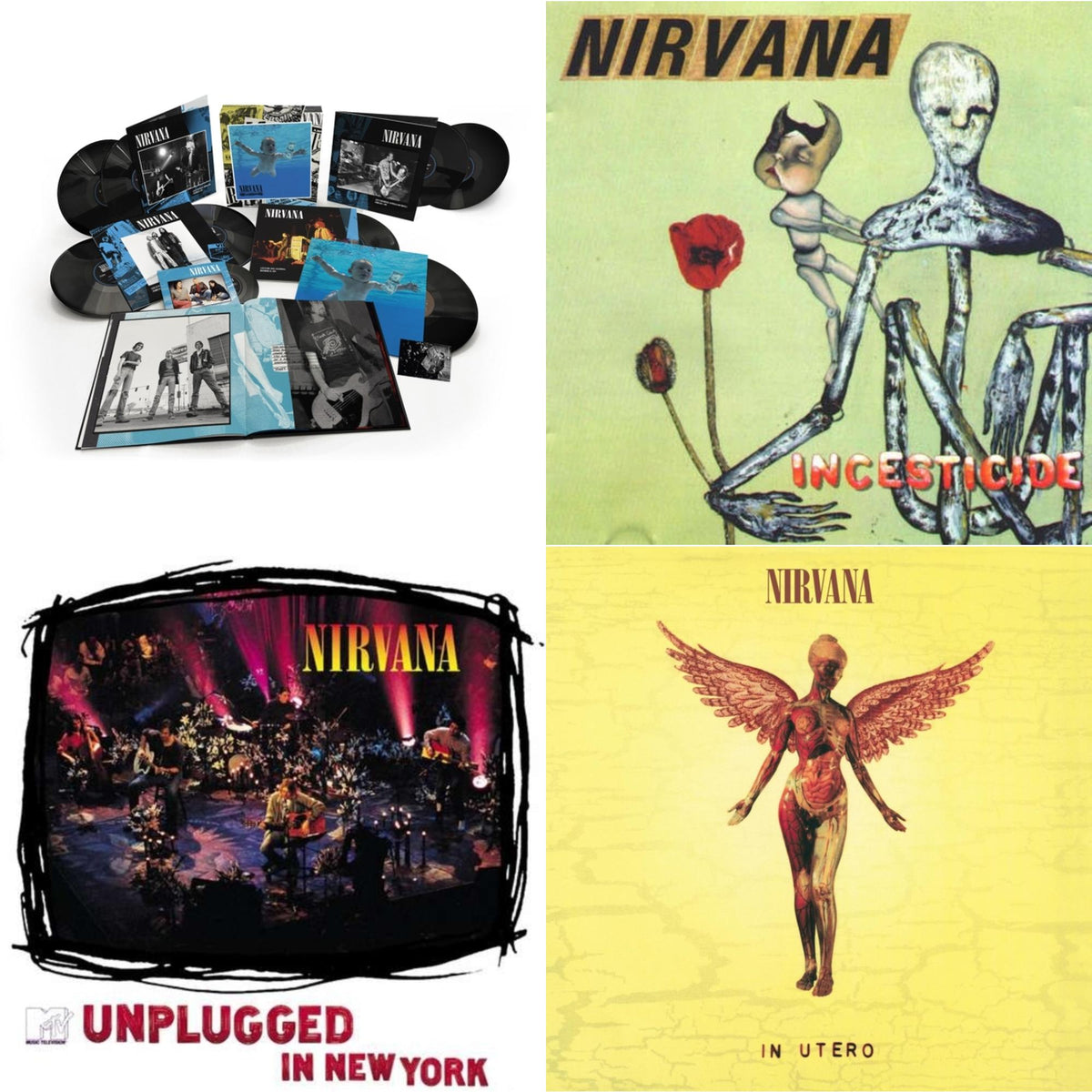 Nirvana - Nevermind (30Th Anniversary/Super Deluxe/8LP/7Inch) & Incesticide (20Th Anniversary 45RPM Edition) & In Utero (180G/33-1/3 RPM) & Unplugged In N.Y.