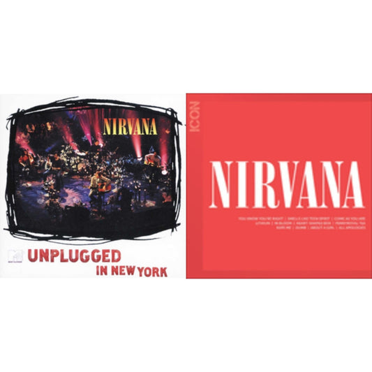 This is a 2 CD SKU bundle.
1.This CD is brand new.Format: CDMusic Style: GrungeThis item's title is: IconArtist: NirvanaLabel: GEFFENBarcode: 602527473260Release Date: 8/31/2010
2.This CD is brand new.Format: CDMusic Style: Folk RockThis item's title is: Unplugged In N.Y.