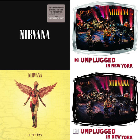 This is a 4 LP Vinyl SKU bundle.
1.This LP Vinyl is brand new.Format: LP VinylMusic Style: GrungeThis item's title is: Nirvana (150G/Dl Code)Artist: NirvanaLabel: GEFFENBarcode: 602547378781Release Date: 12/4/2015
2.This LP Vinyl is brand new.