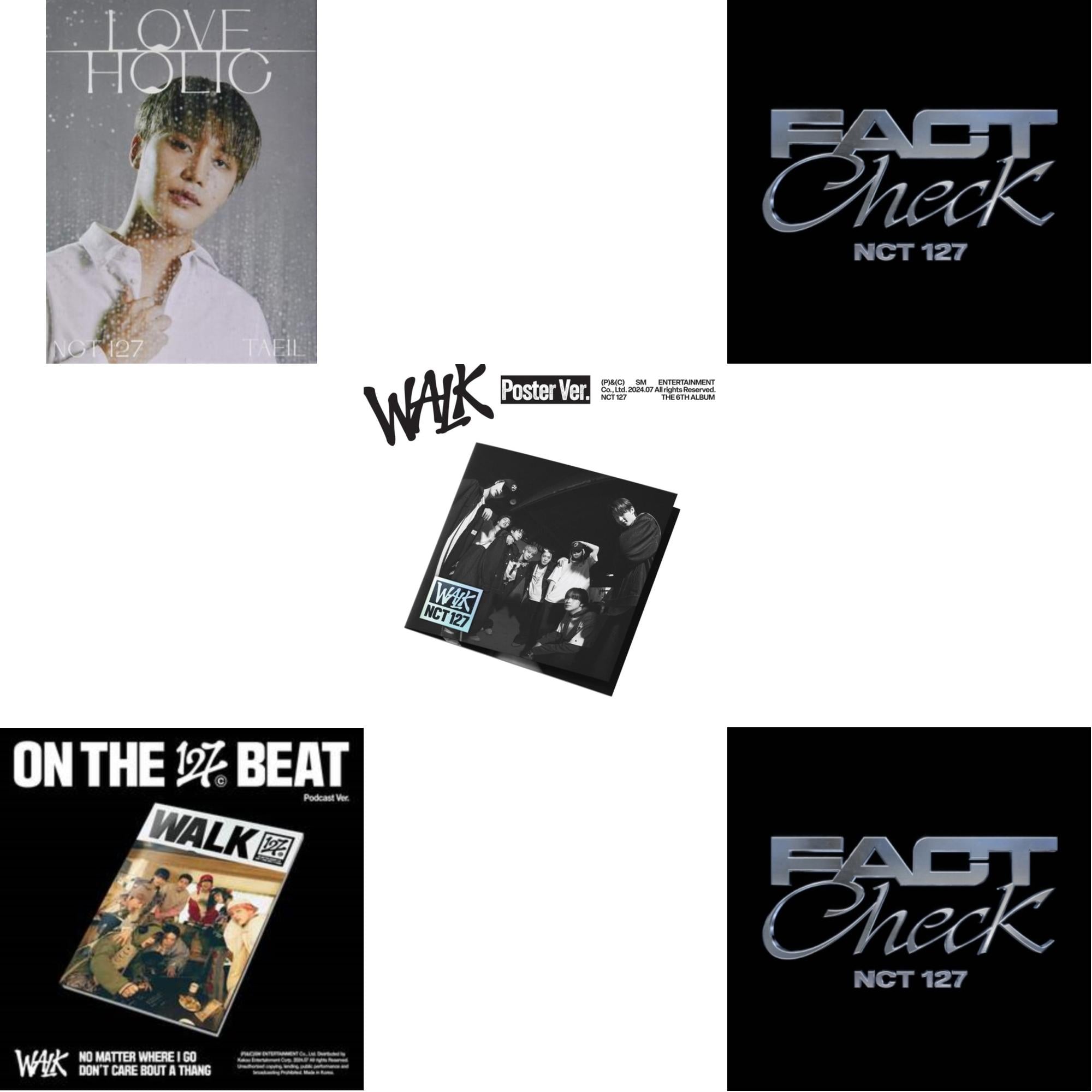 Loveholic: Taeil Ver. (Limited/Trading Card Type B) & Walk - The 6Th Album (Podcast Ver.) & Walk - The 6Th Album (Poster Ver.) & Fact Check Vol.5 (Photo Case Ver.) & Fact Check Vol.5 (Photobook Ver.)